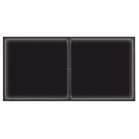 United Visual Products Open Faced Traditional Corkboard, 12x36" UV639A-BLACK-CLOUD